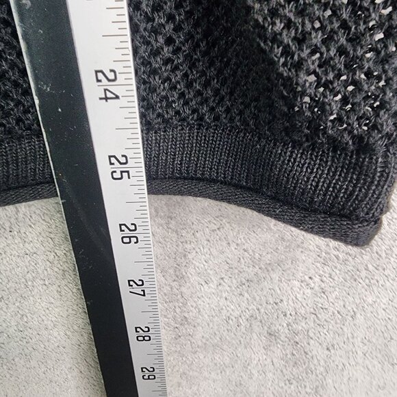 Woman Black Perceptions Mesh Open Front Cardigan Short Sleeve Size 2X - Picture 7 of 8